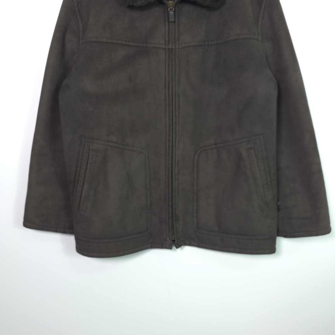 MC Classic 빈티지 브라운 양털카라 샤무드 무스탕 M 상품이미지4