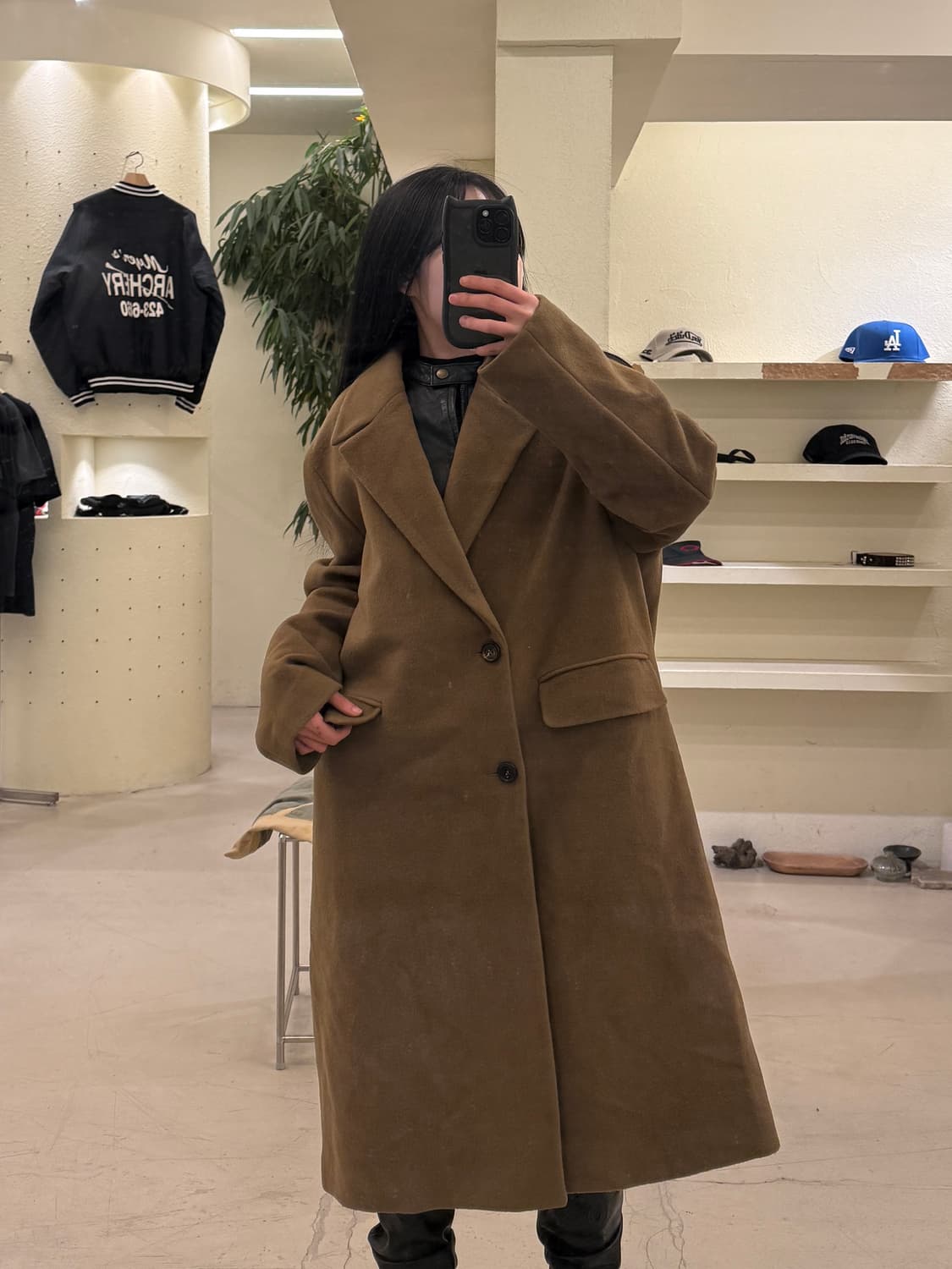 비슬로우 브라운 더블 롱 코트 U151 상품이미지1