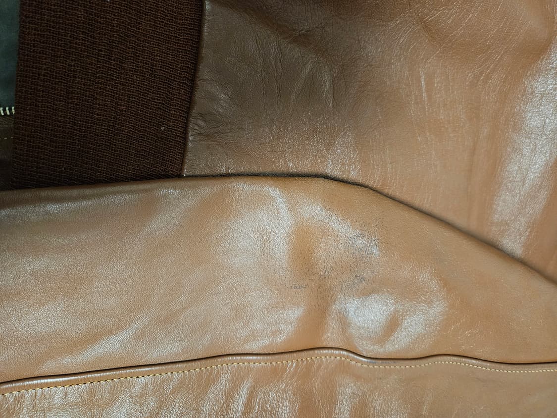 (실측있음)구리얼맥코이 러프웨어 복각 A2 체스트넛 브라운 36사이즈 상품이미지5