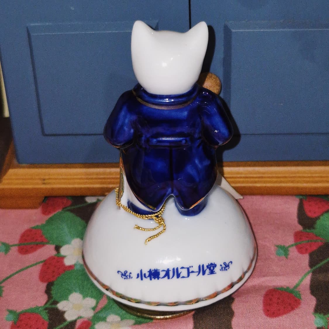 80s 오타루 턱시도 고양이 도자기 오르골 상품이미지8