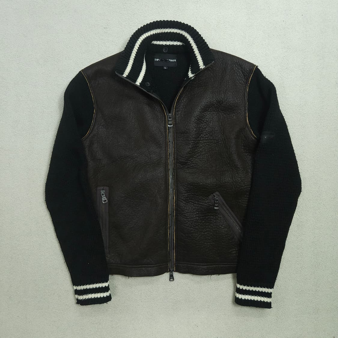 아르마니 레더 니트 집업 자켓 L 상품이미지2