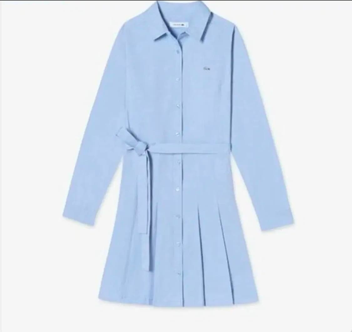 [LACOSTE] 라코스테 하늘 셔츠 플리츠 원피스 여성 상품이미지2