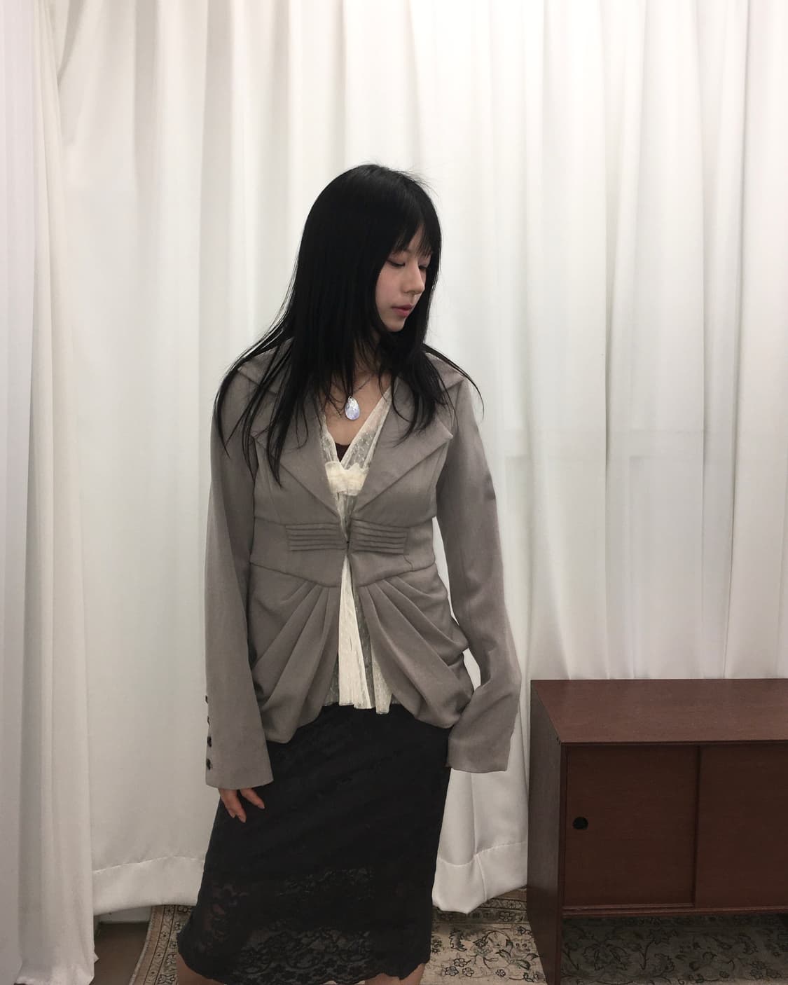 그레이 디테일 블레이저 상품이미지2