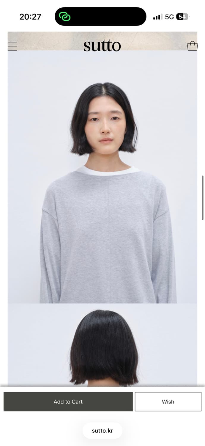 수토 sutto Back Scoop-neck Tee (Gray) 상품이미지3