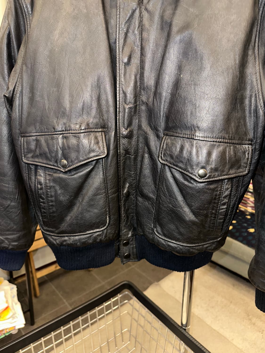 90’s Japanese cow-leather A-2 bomber 상품이미지7