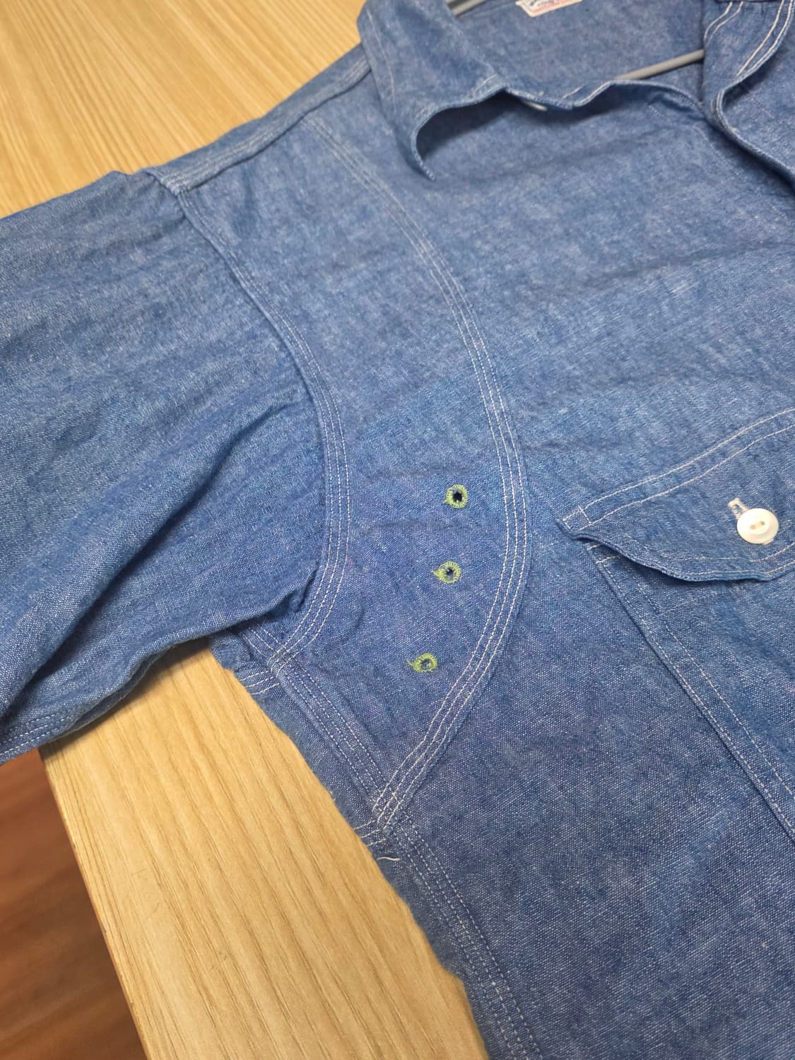 웨어하우스 Lot 3040 빈티지 트리플 스티치 샴브레이 셔츠 L(40) 상품이미지2