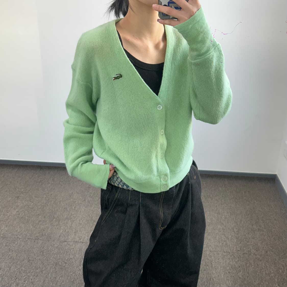 Lacoste 라코스테 라이트그린 니트 가디건  상품이미지2
