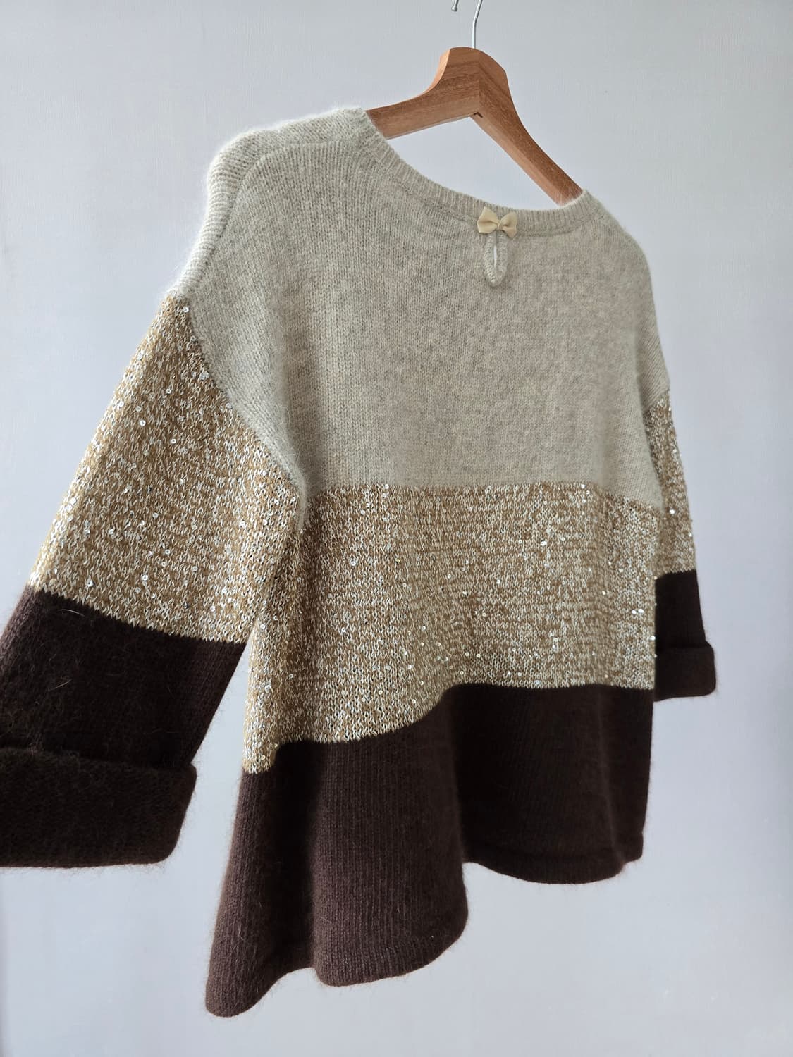 배색 스팽글 울 니트 상품이미지4