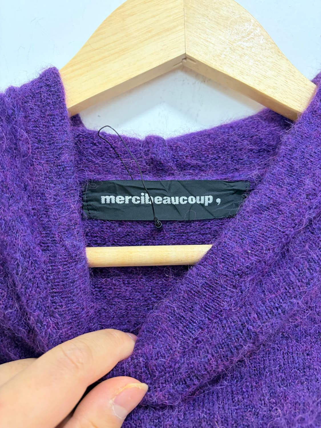mercibeaucoup 퍼플 니트 후드 상품이미지7