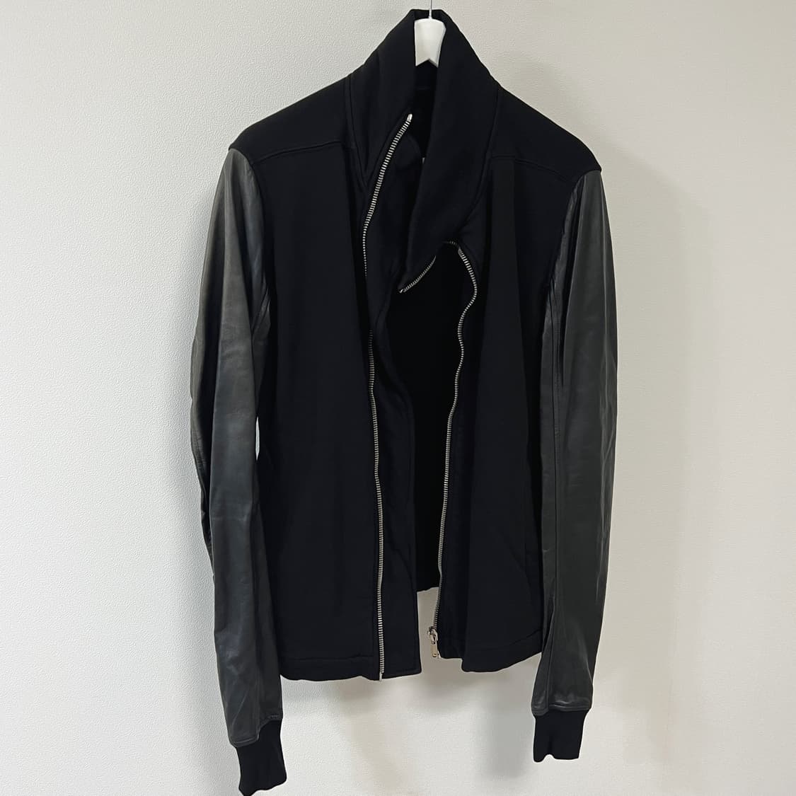 릭오웬스 14FW 다크쉐도우 몰리노 레더 슬리브 사선 자켓 상품이미지1