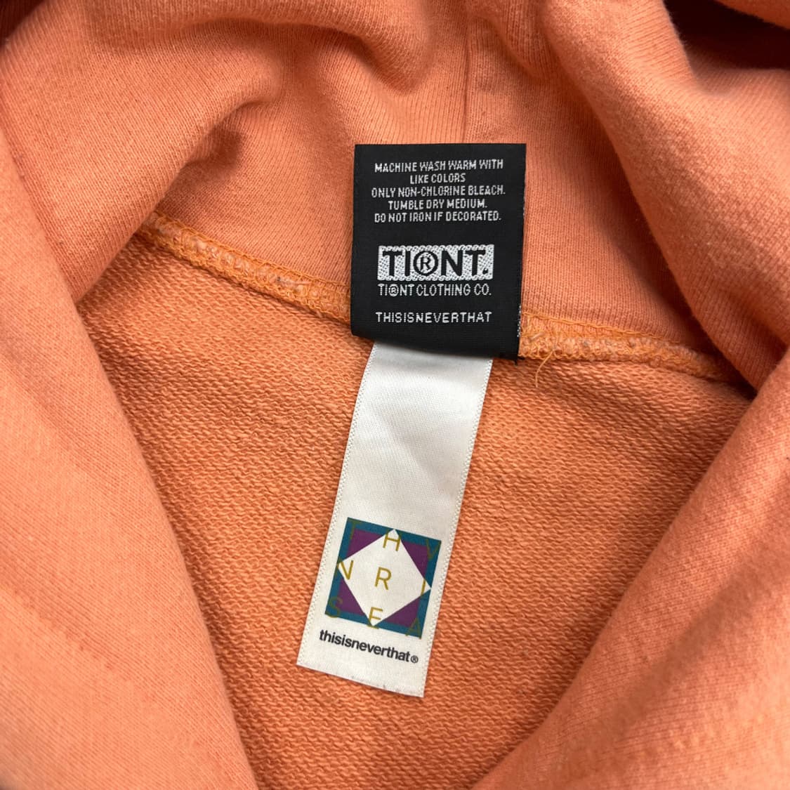 디스이즈네버댓 오렌지 코랄 로고 후드 XL 상품이미지6