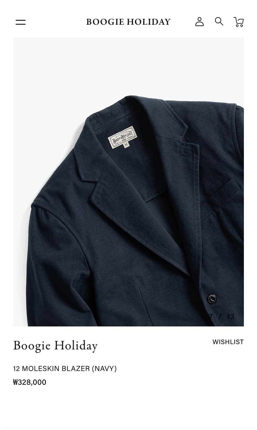 부기홀리데이 12 몰스킨 블레이저 네이비 (XL) 상품이미지4