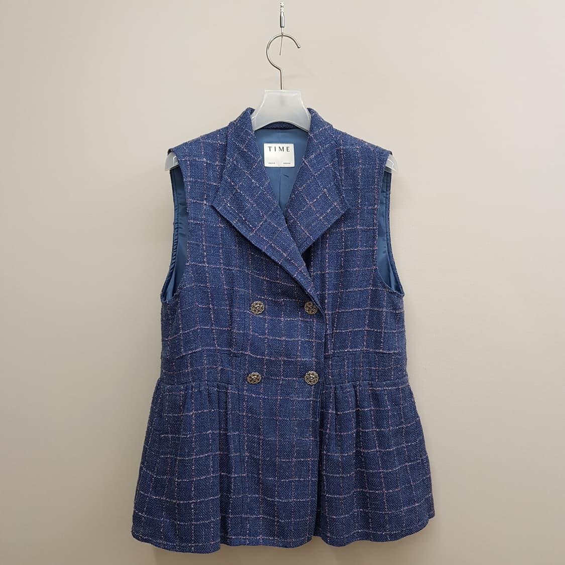 한섬 타임 2020 트위드 플리츠 디테일 베스트 F사이즈 상품이미지1