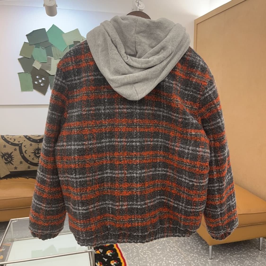 와릿이즌 와키윌리 키치 오렌지 체크 후드 자켓 M C07225 상품이미지4