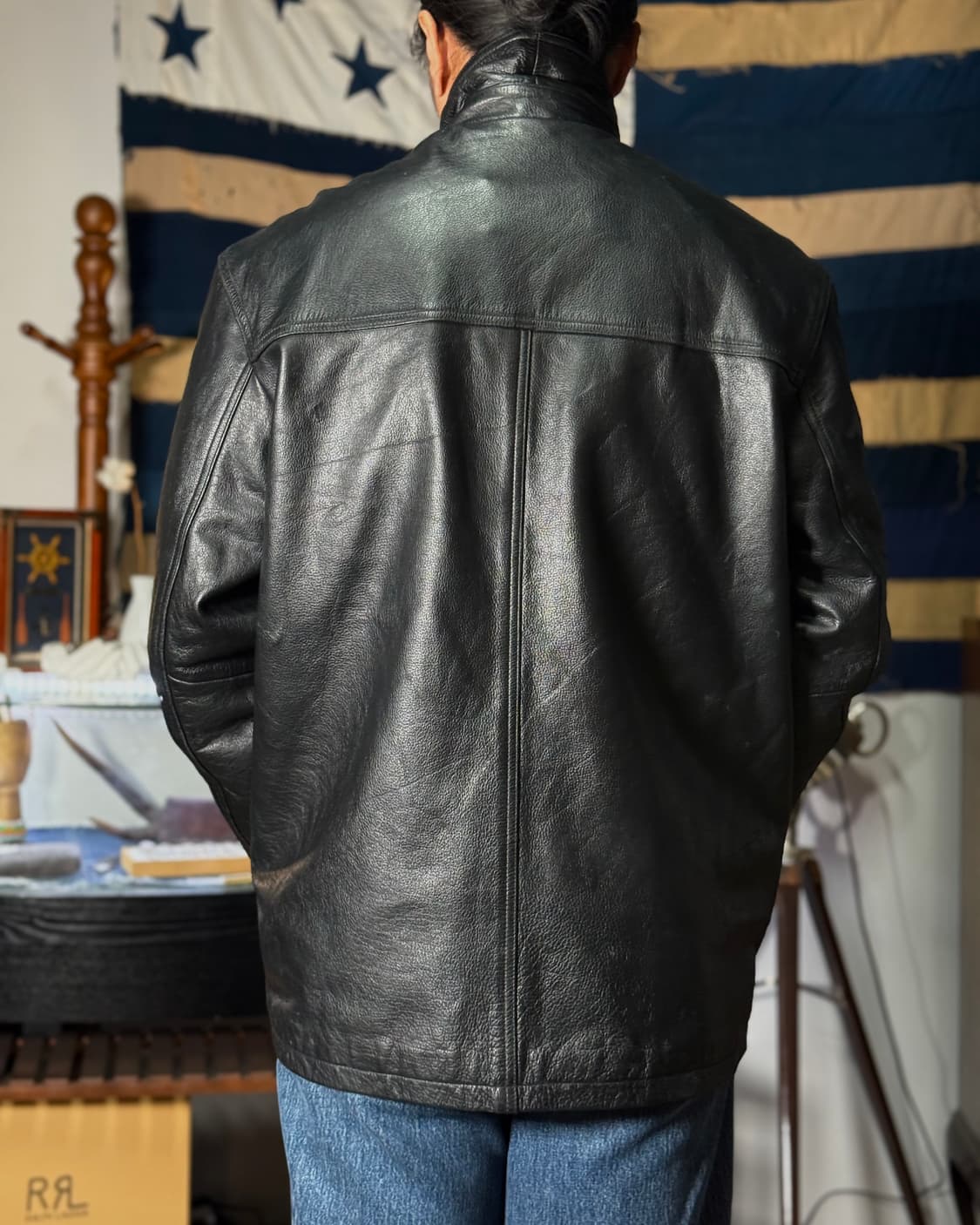 90-00‘s 찰스 클레인 카우하이드 카코트 L 상품이미지8