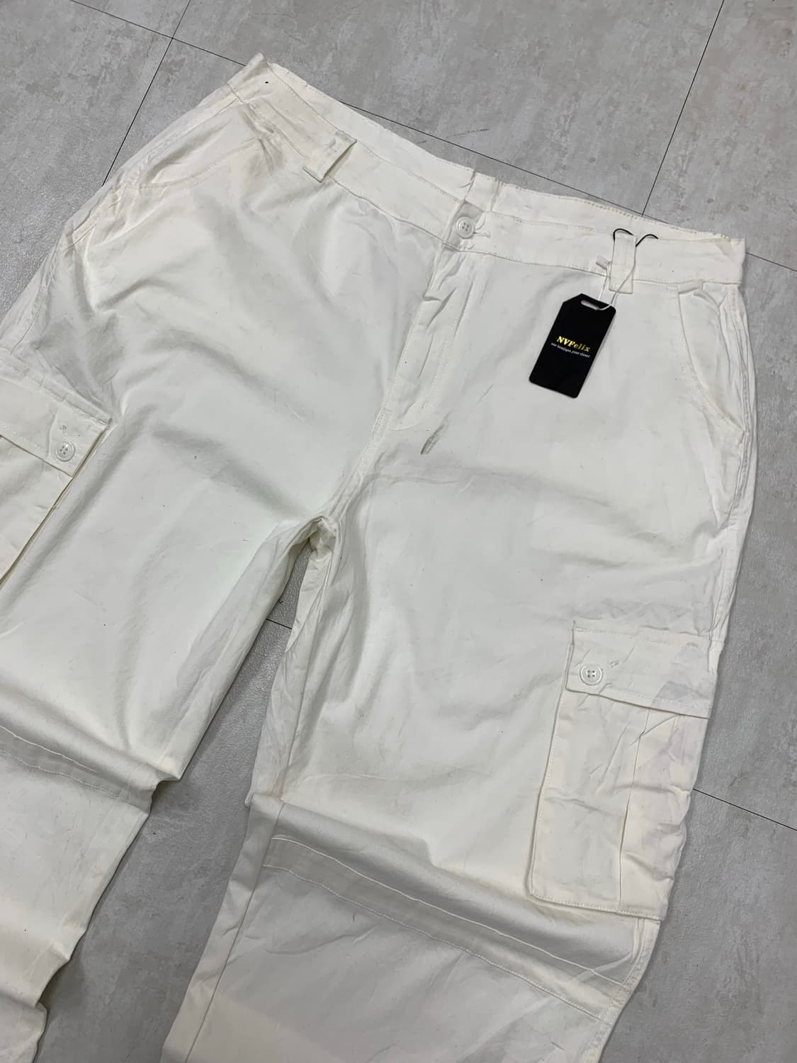 Nvfelix 화이트 카고 팬츠 #439 상품이미지2