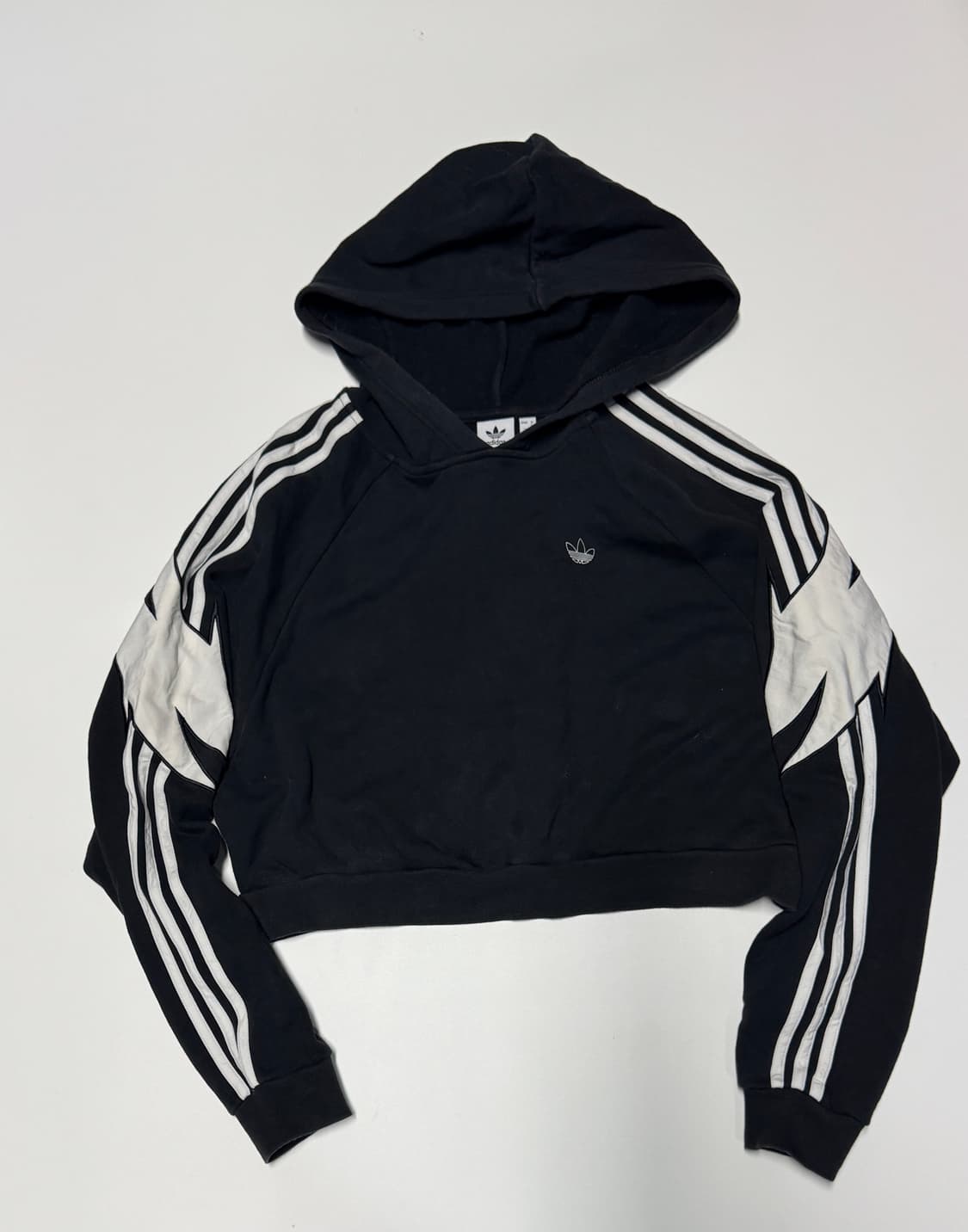여성 아디다스 오리지널 크롭 후드티셔츠 M 블랙 상품이미지1