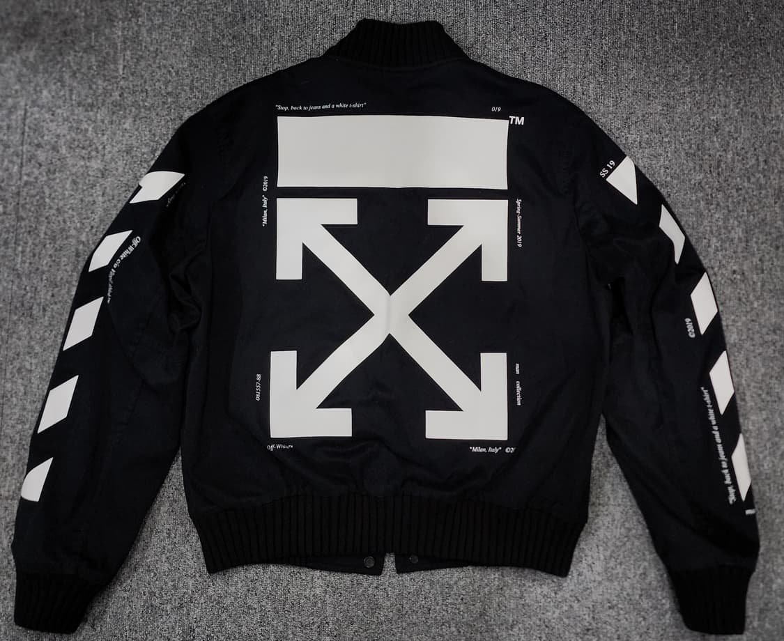 오프화이트 애로우 로고 블루종 봄버 자켓 L 상품이미지2