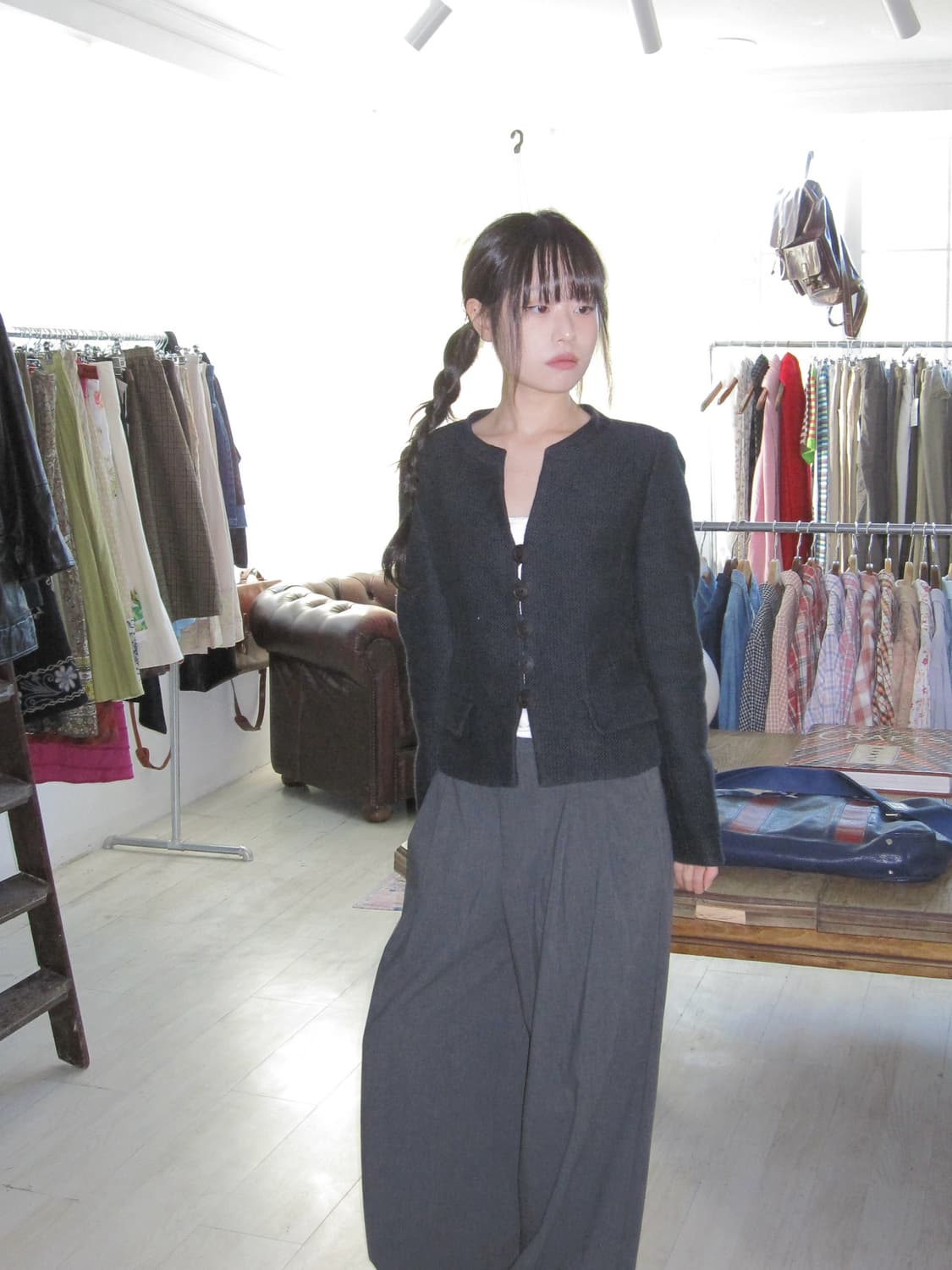 블랙 코튼 자켓 상품이미지3