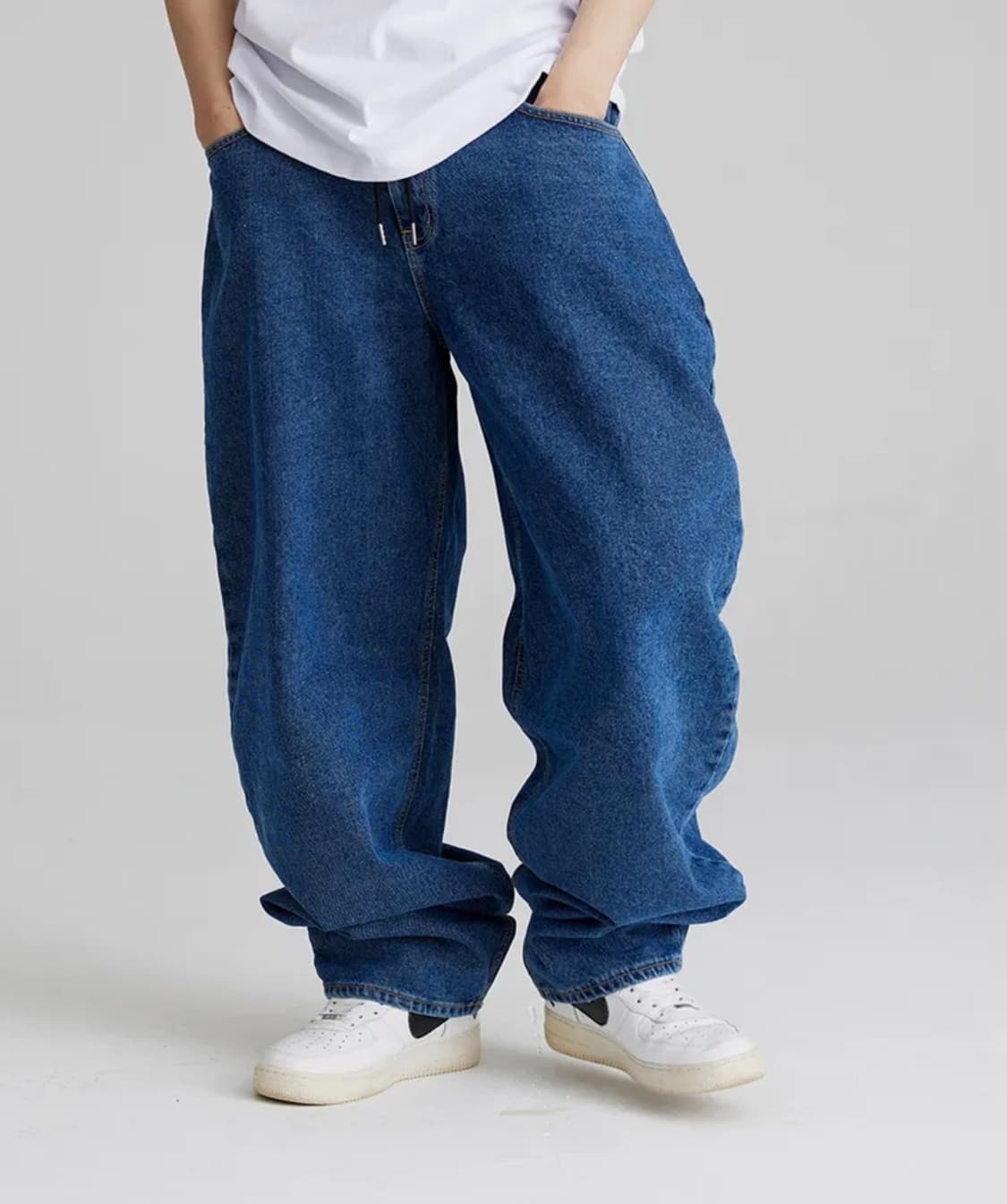 비에스래빗 카펜터 루즈핏 데님 팬츠 딥블루 상품이미지3