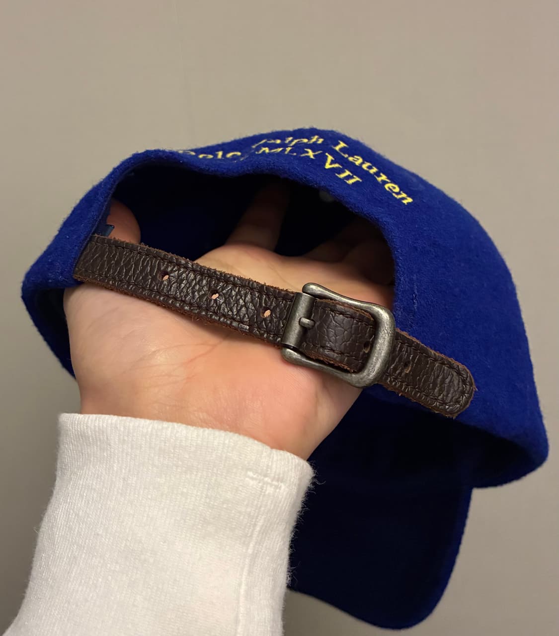 (F)POLO 폴로랄프로렌 울 빅포니 베이스볼 볼캡 모자 블루 상품이미지6