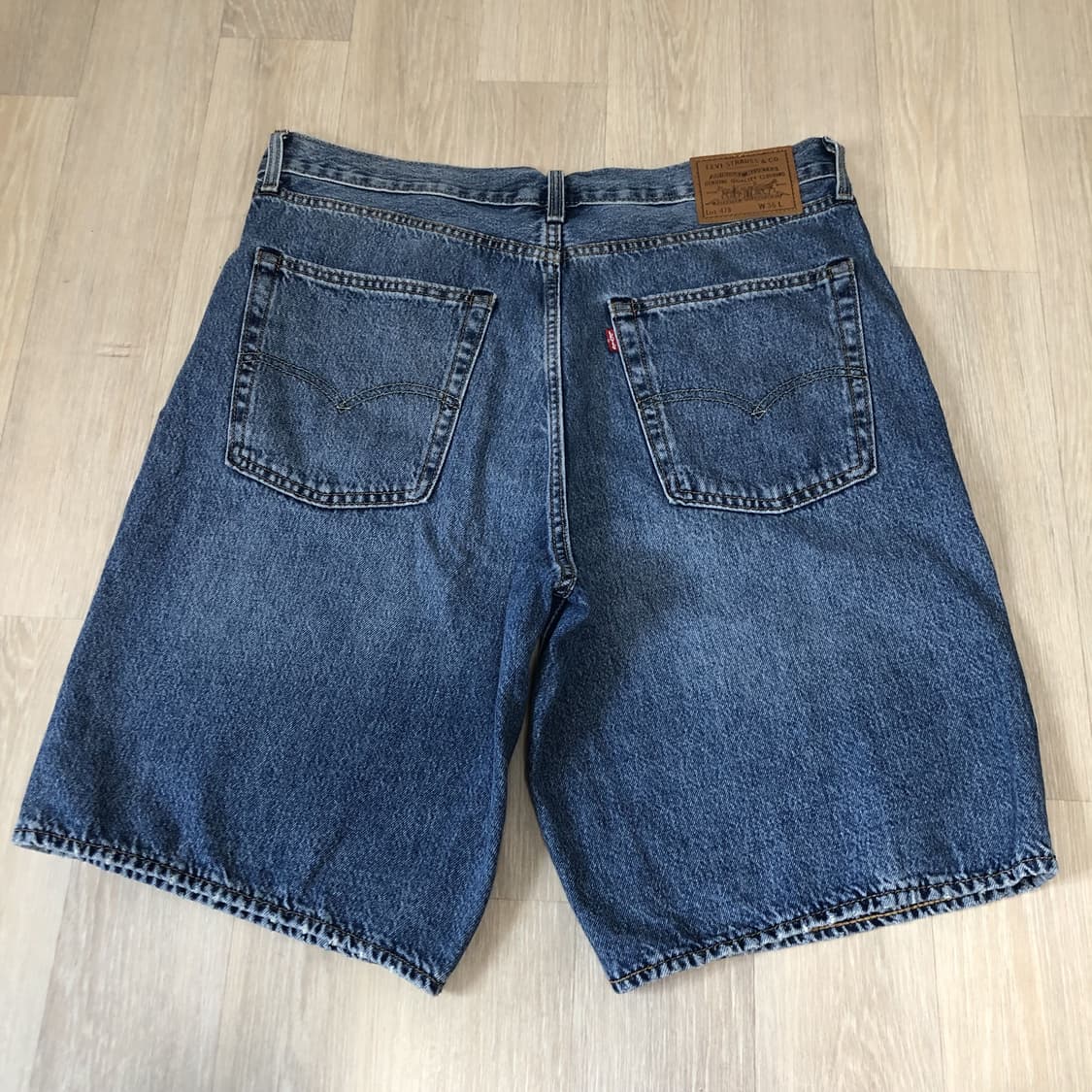 (36) 리바이스 Levi's 478 워시드 블루 배기 쇼츠 반바지 상품이미지2