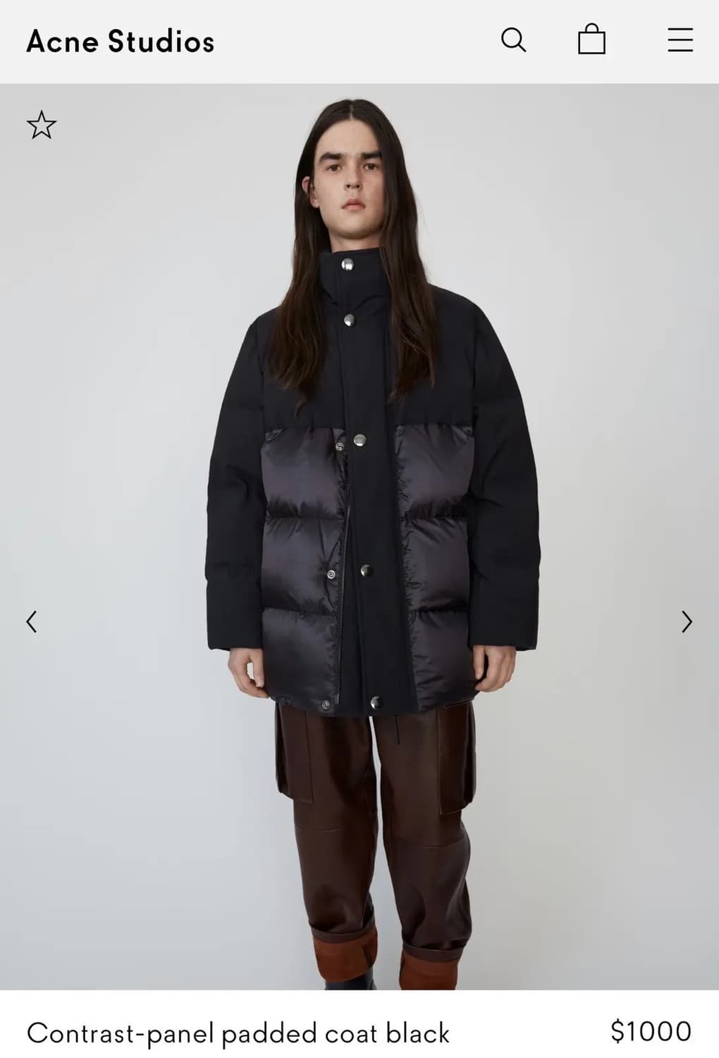 아크네 스튜디오 패딩 48사이즈 블랙 상품이미지6