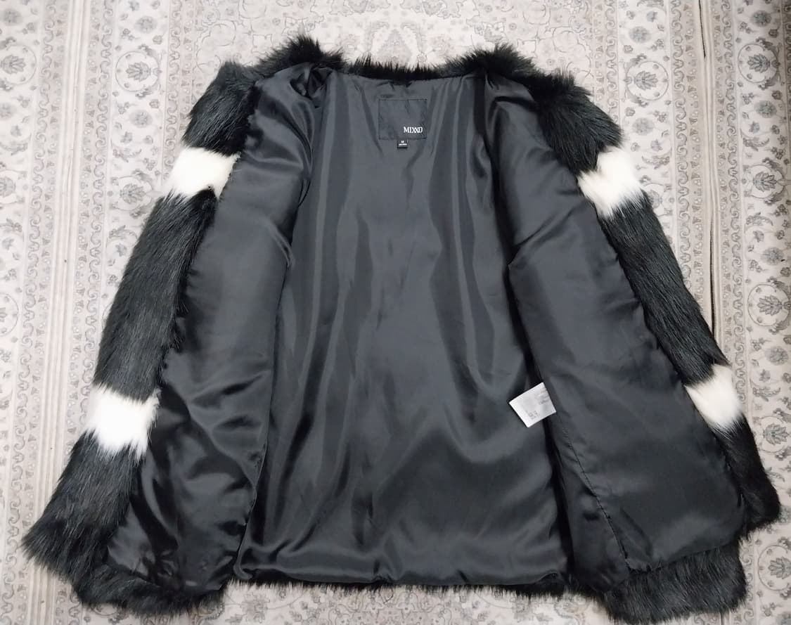 Mixxo 스트라이프 페이크 퍼 코트 M 상품이미지2