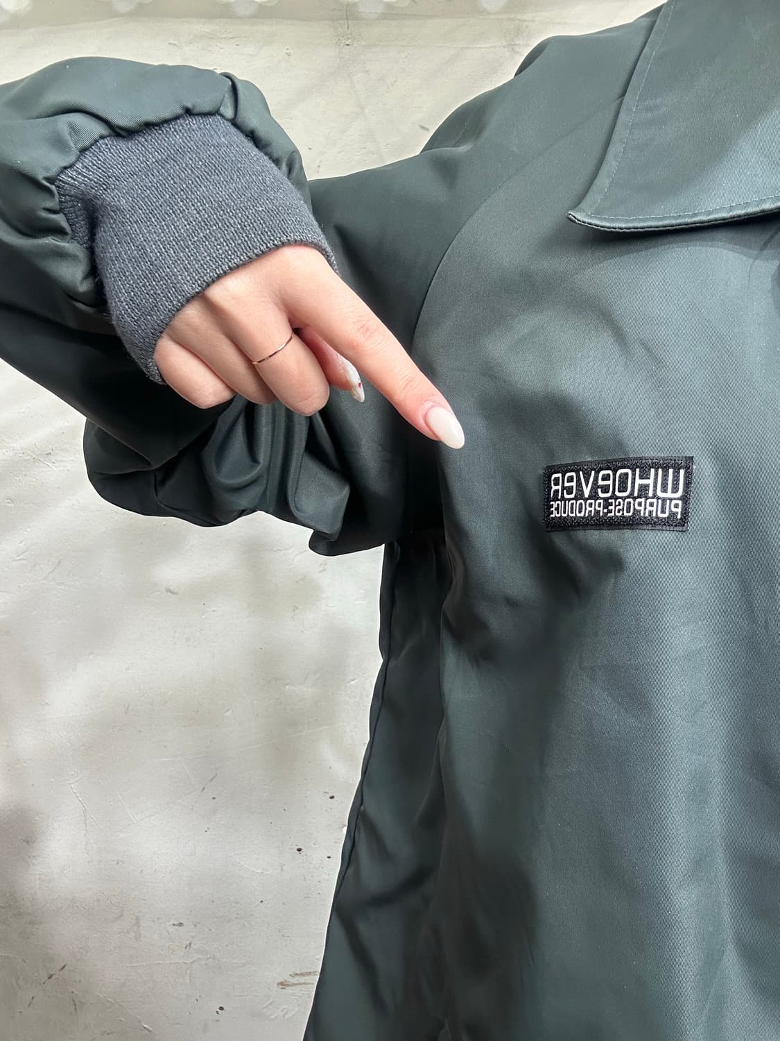 일본 빈티지 카키 프린팅 빅 로고 오버핏 바람막이 트랙 코치 자켓 M 상품이미지4