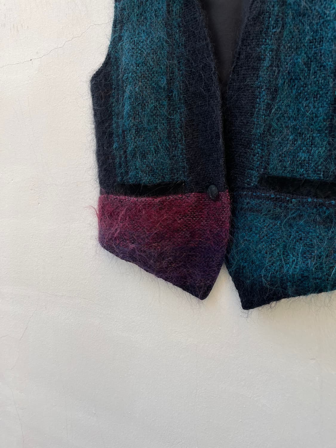 Vintage(Made in canada) 모헤어 레더 도킹 베스트  상품이미지3