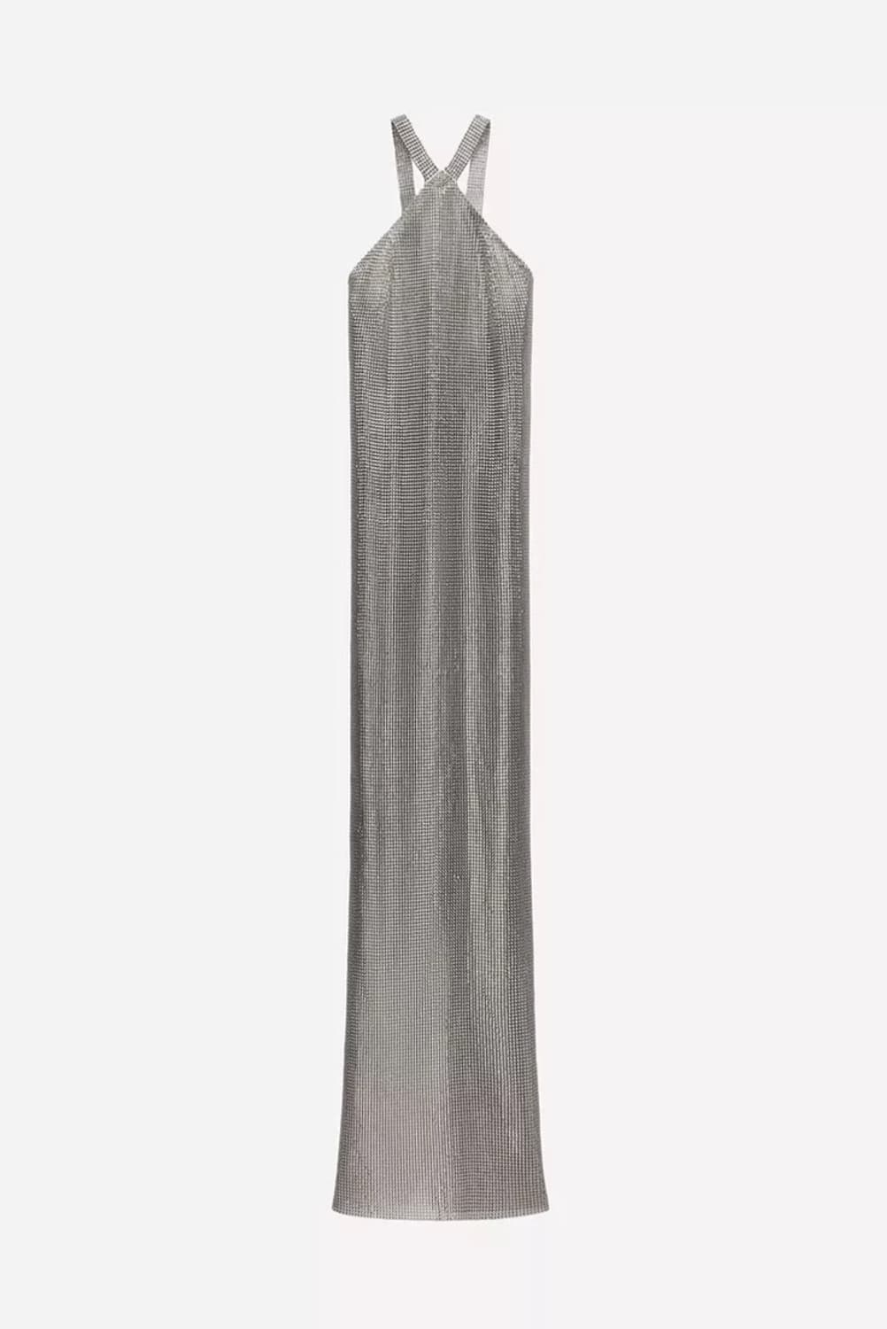Ludovic de Saint Sernin 실버 메탈릭 홀터넥 롱 드레스 상품이미지4