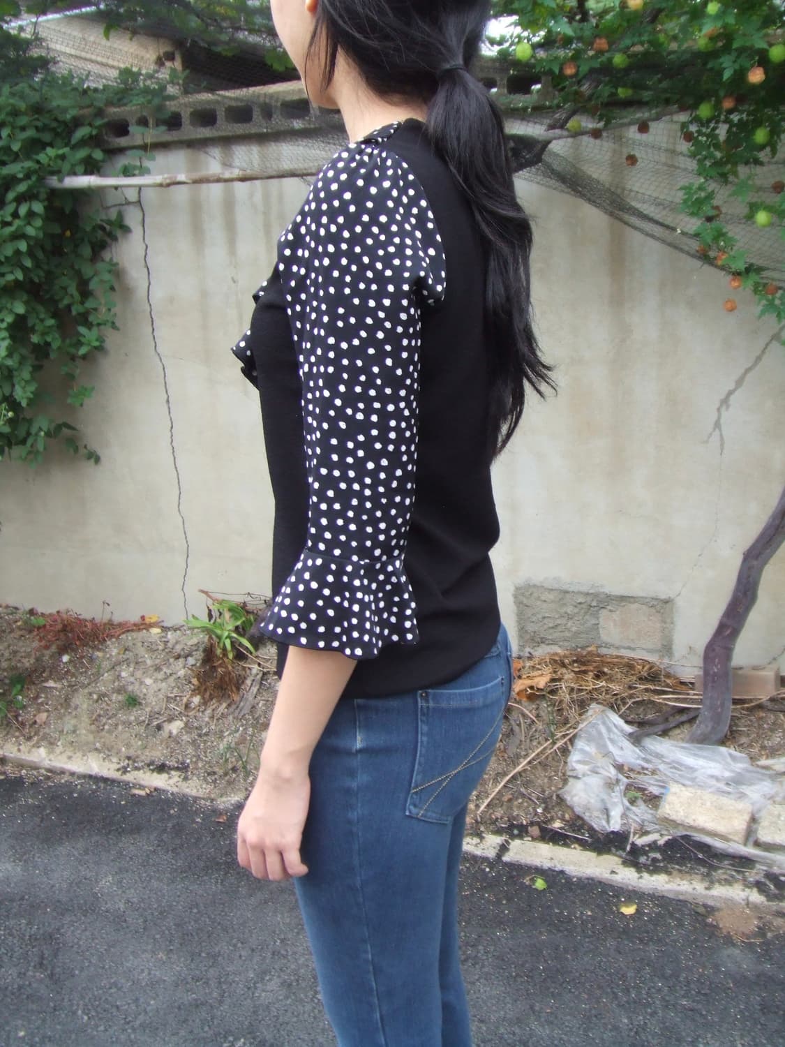 Vintage Black Dot Blouse 상품이미지1