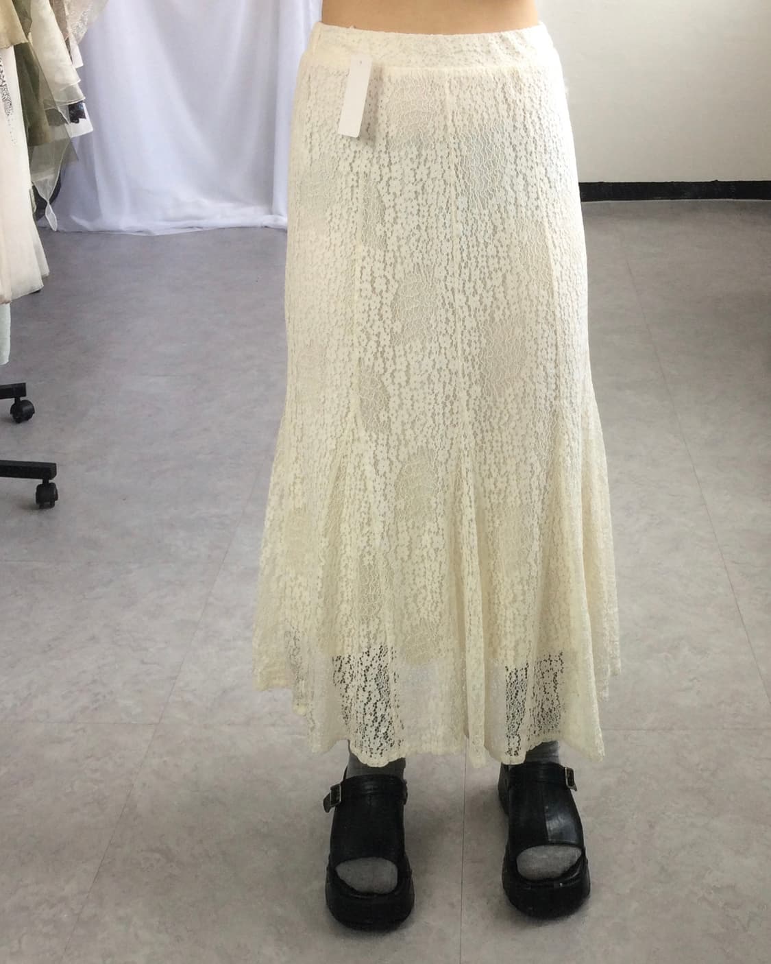 Flower pattern crochet long skirt 상품이미지5