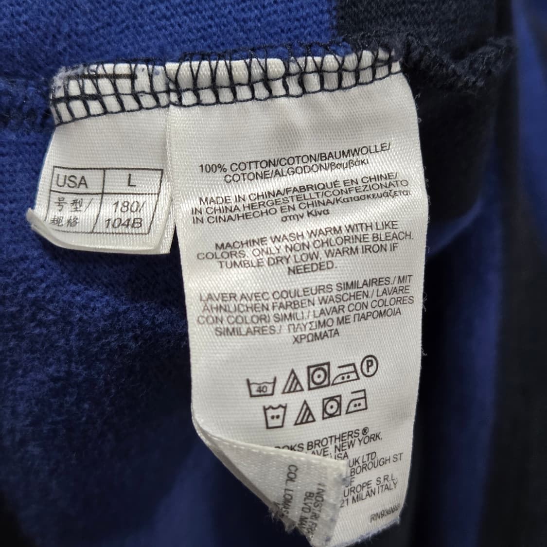 브룩스브라더스 스트라이프 코튼 카라 롱슬리브 L 상품이미지4