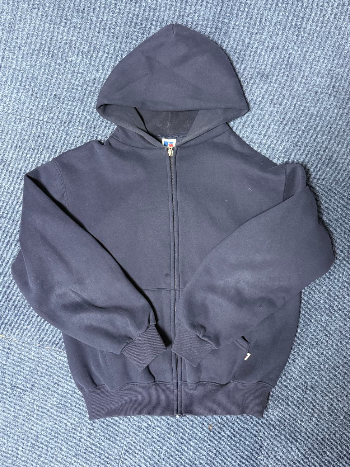 90s 러셀 애슬래틱 네이비 후드집업 상품이미지1