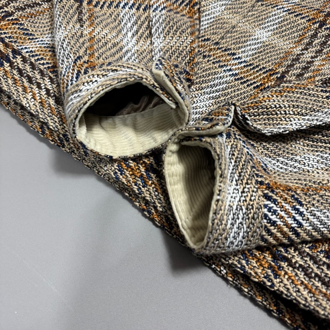 몽키타임 21AW 믹스 체크 패턴 폴리에스터 혼방 고블린 집업 워크 자켓 상품이미지5