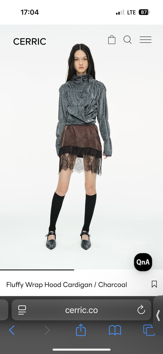 Cerric 세릭 Fluffy Wrap Hood Cardigan 상품이미지1