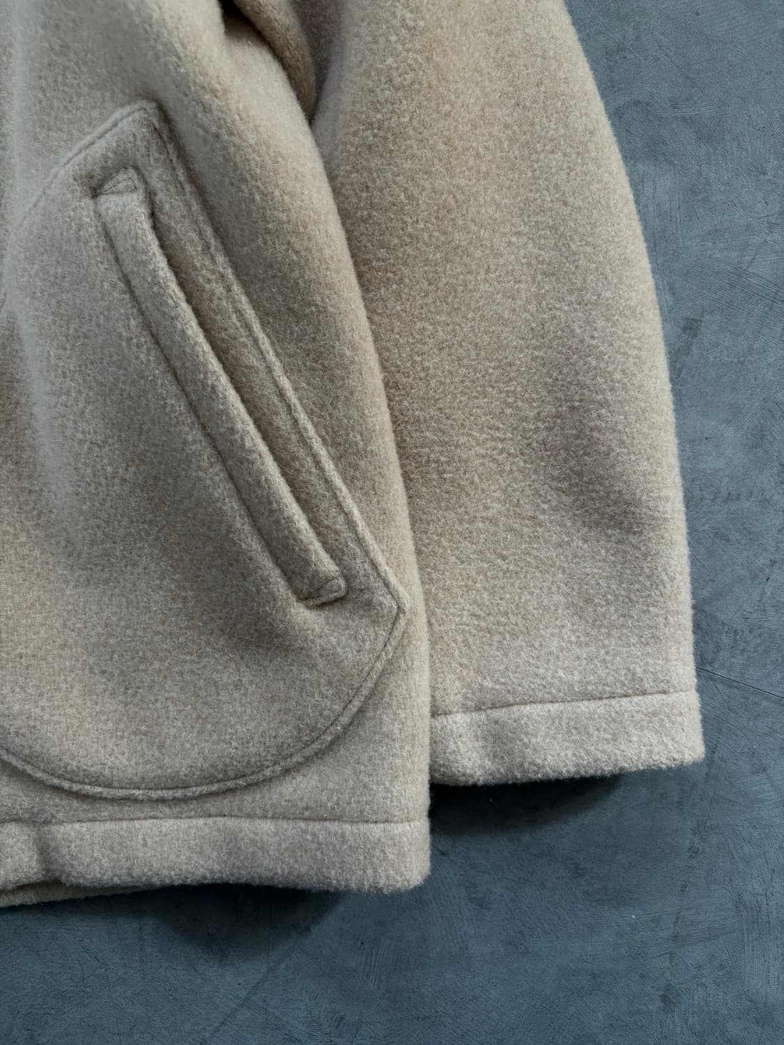 Danton 단톤 베이지 논 카라 울 자켓 상품이미지4