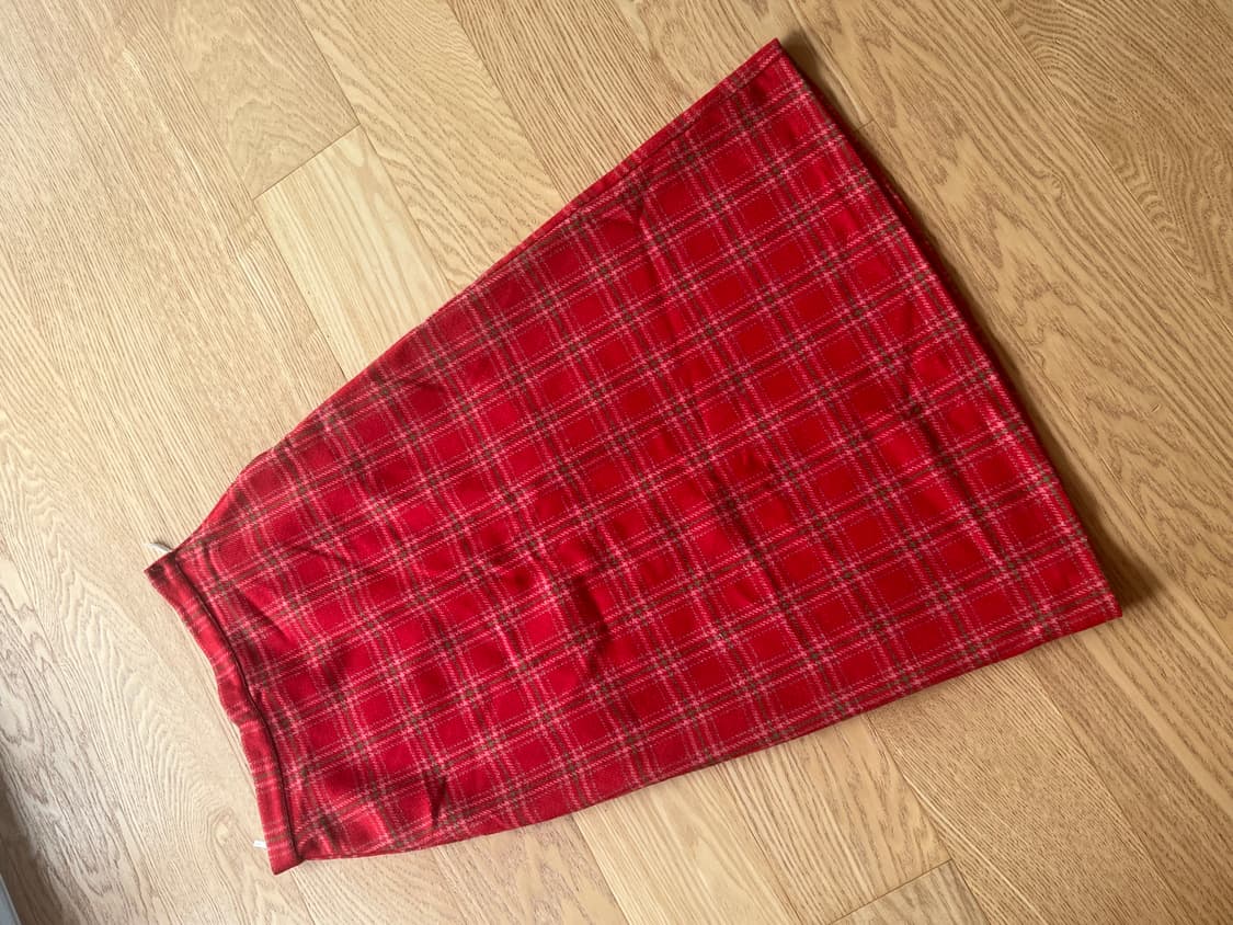 베네통 체크스커트 (26사이즈,허리단면35)  상품이미지1