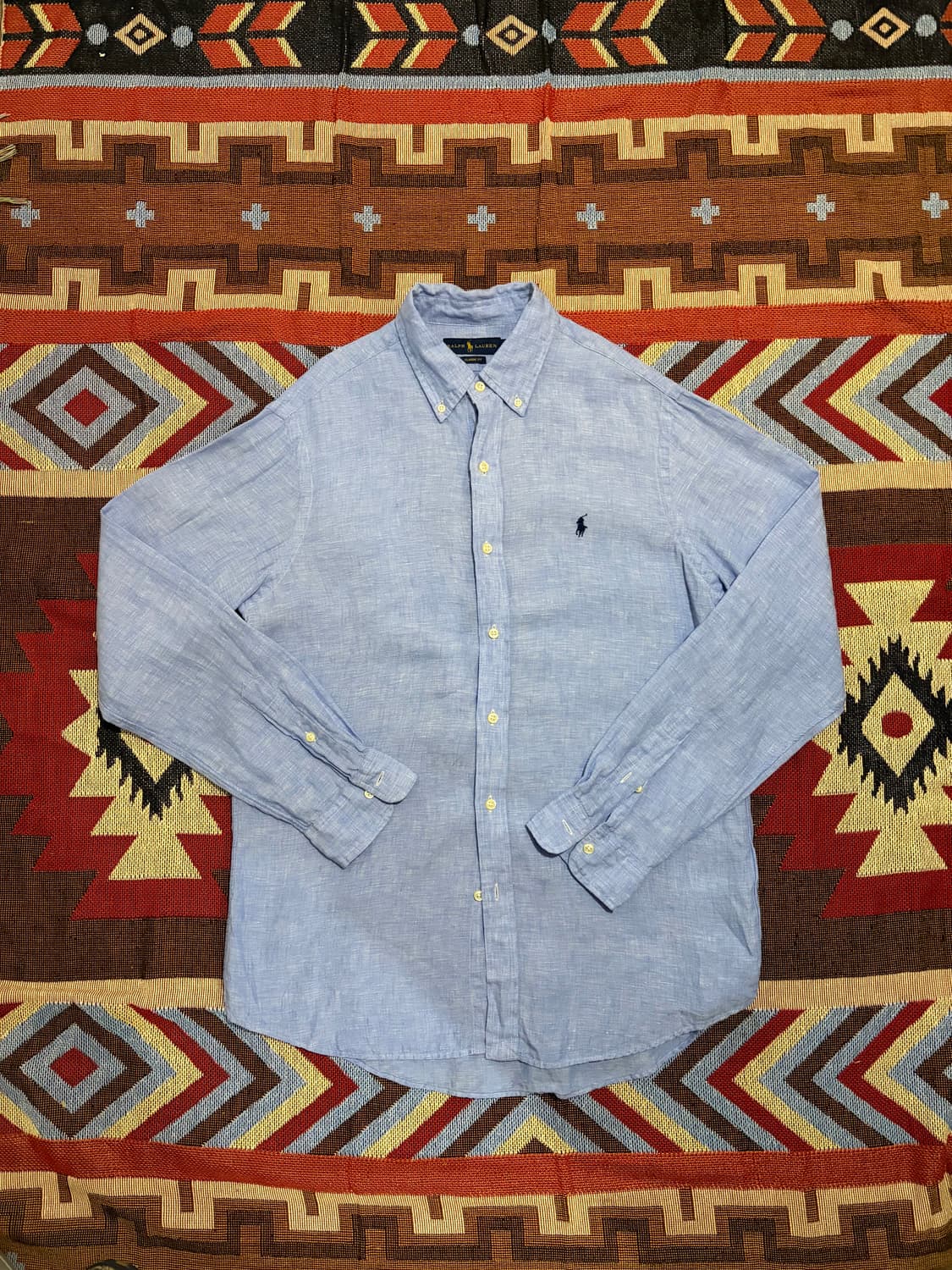 100) 폴로 랄프로렌 린넨 셔츠 하늘색 상품이미지1