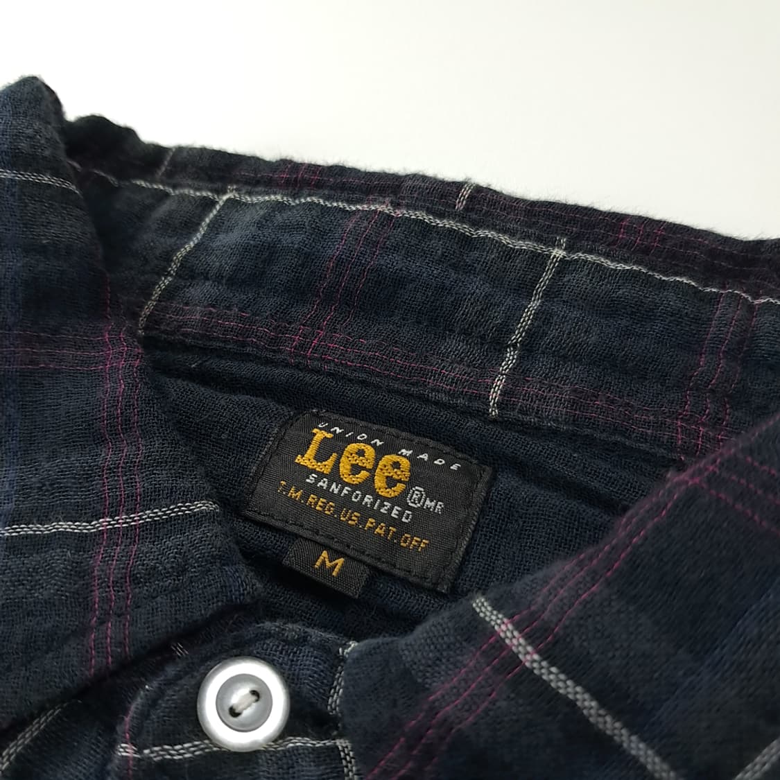 CK208 M 리 00s 일본판 코튼 웨스턴 타탄체크 네이비 셔츠 남방 상품이미지3