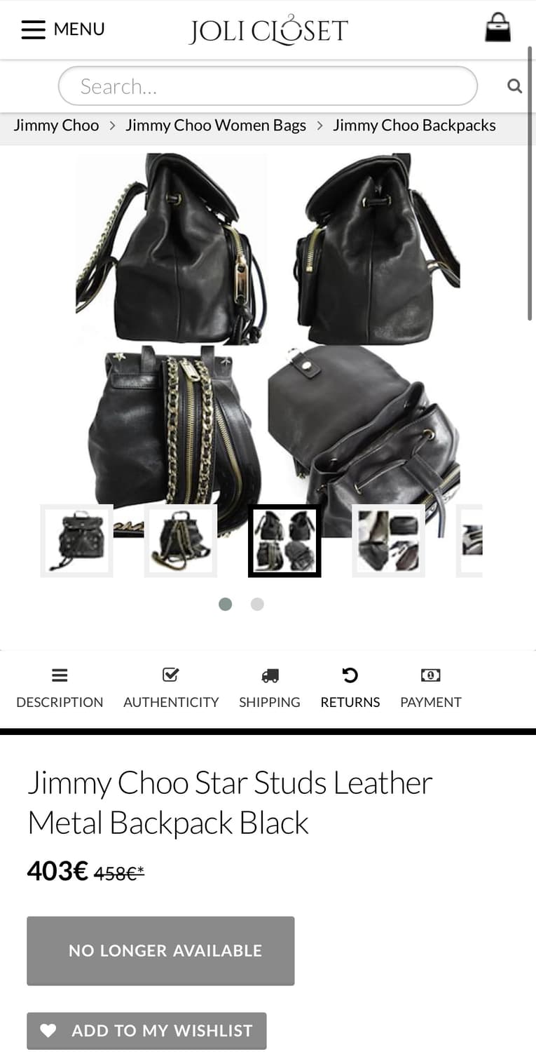 지미추 스타 스터드 체인 백팩 상품이미지5