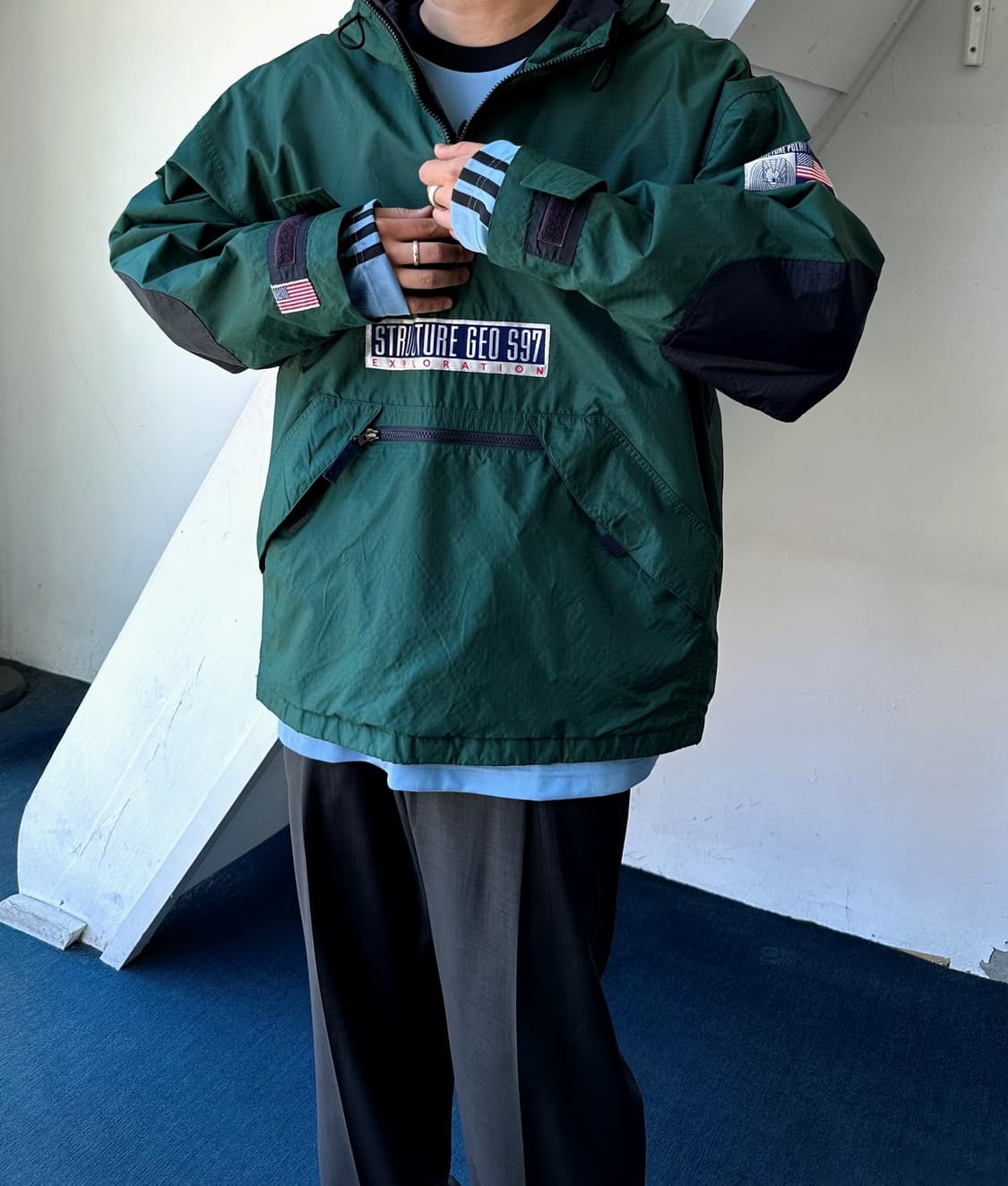 90's washer nylon utility anorak parka  상품이미지8