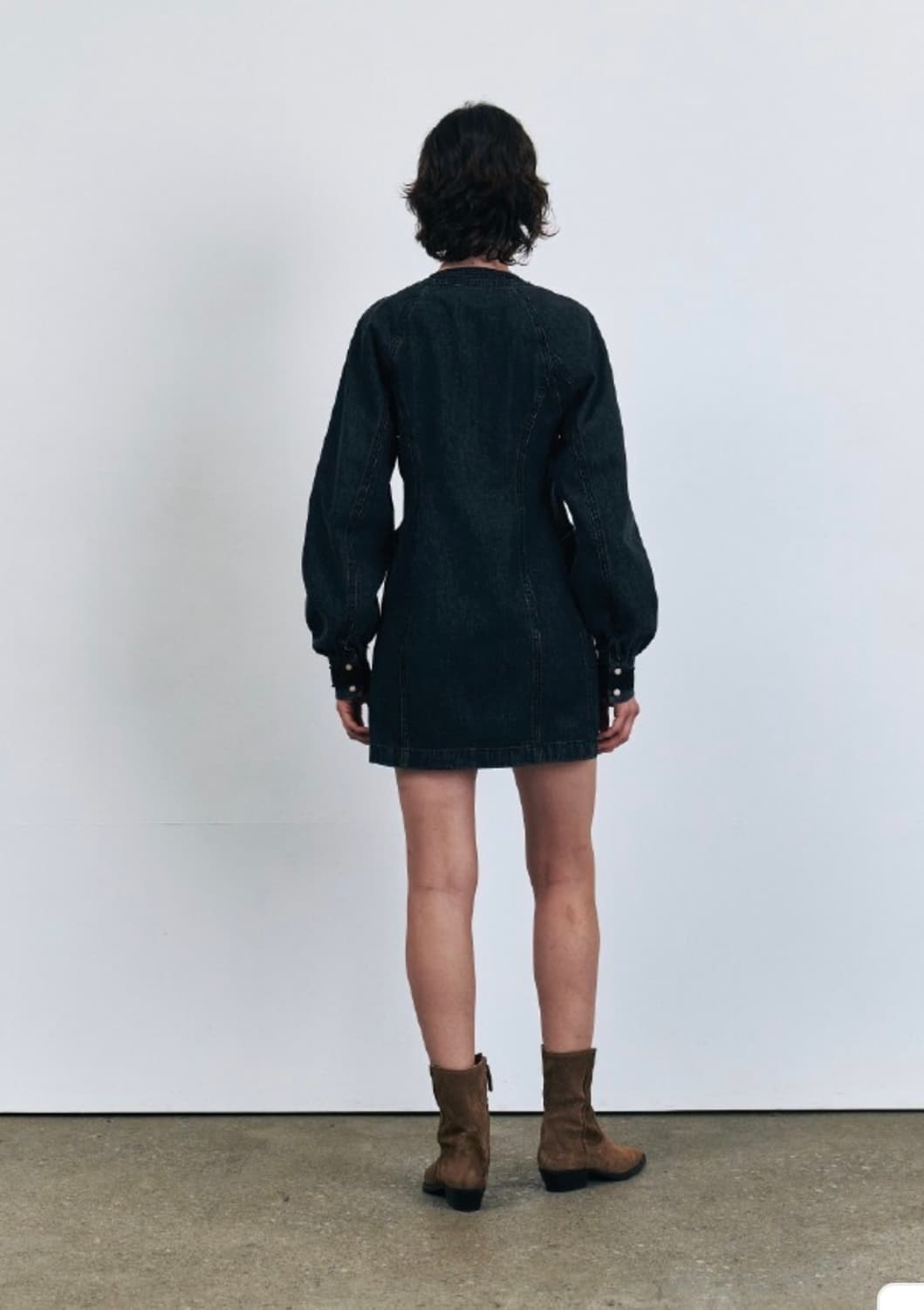 새상품 KUME 쿠메 흑청 집업 원피스  상품이미지3