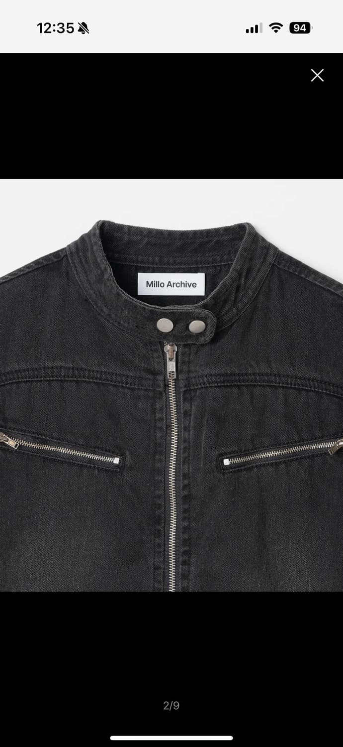 밀로 우먼 워시드 데님 레이싱 자켓 [스톤 블랙] 상품이미지1