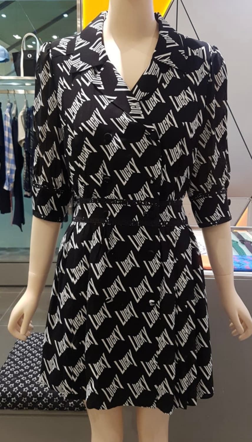 럭키슈에뜨 미니원피스 55~슬림66 럭키 프린트 반팔원피스 WM49 상품이미지8