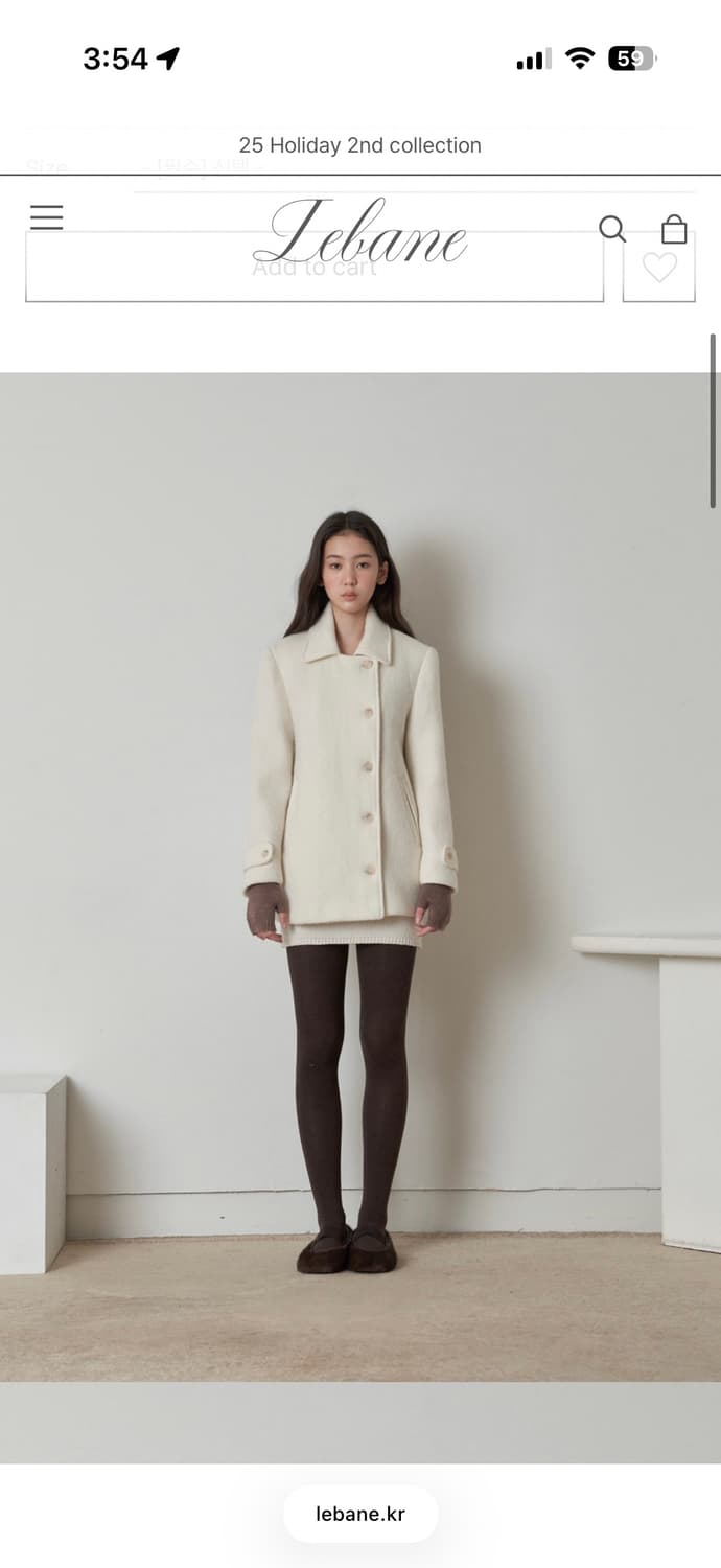 르베인 빌라 알파카 하프코트 크림 s 새상품  상품이미지2