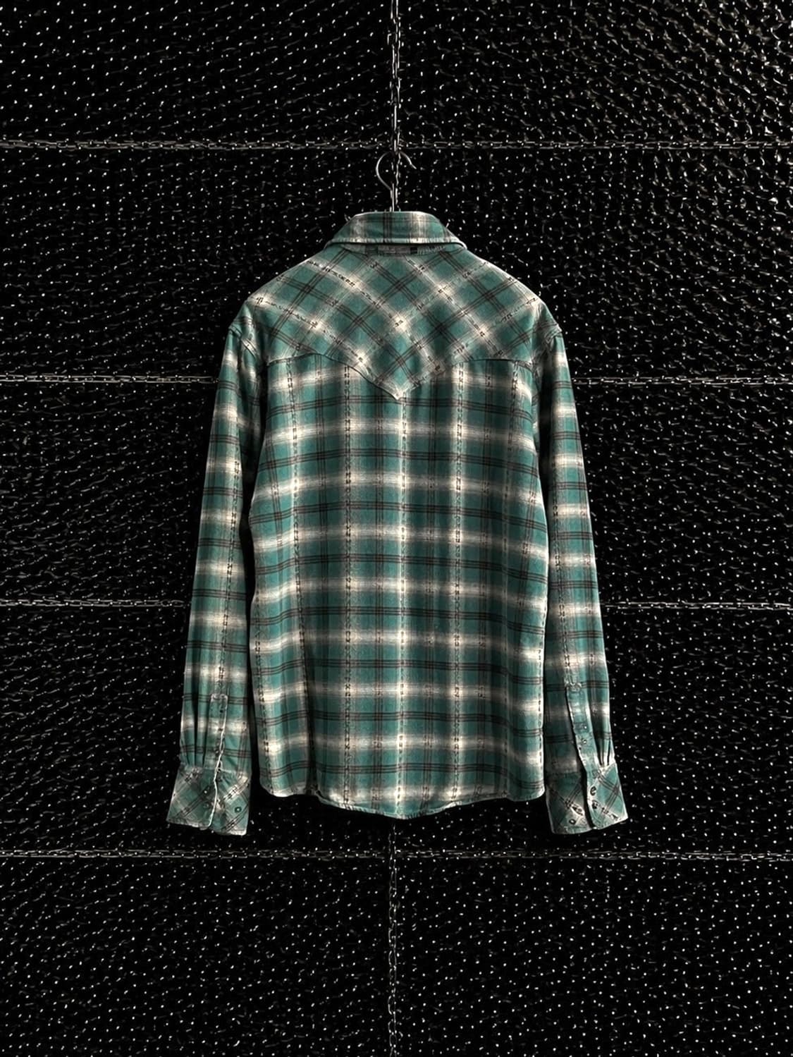 그린 투포켓 플란넬 체크셔츠 상품이미지2