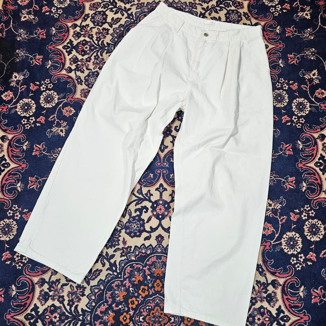 ORDER 투턱 루즈핏 화이트 데님팬츠 32 size 상품이미지1