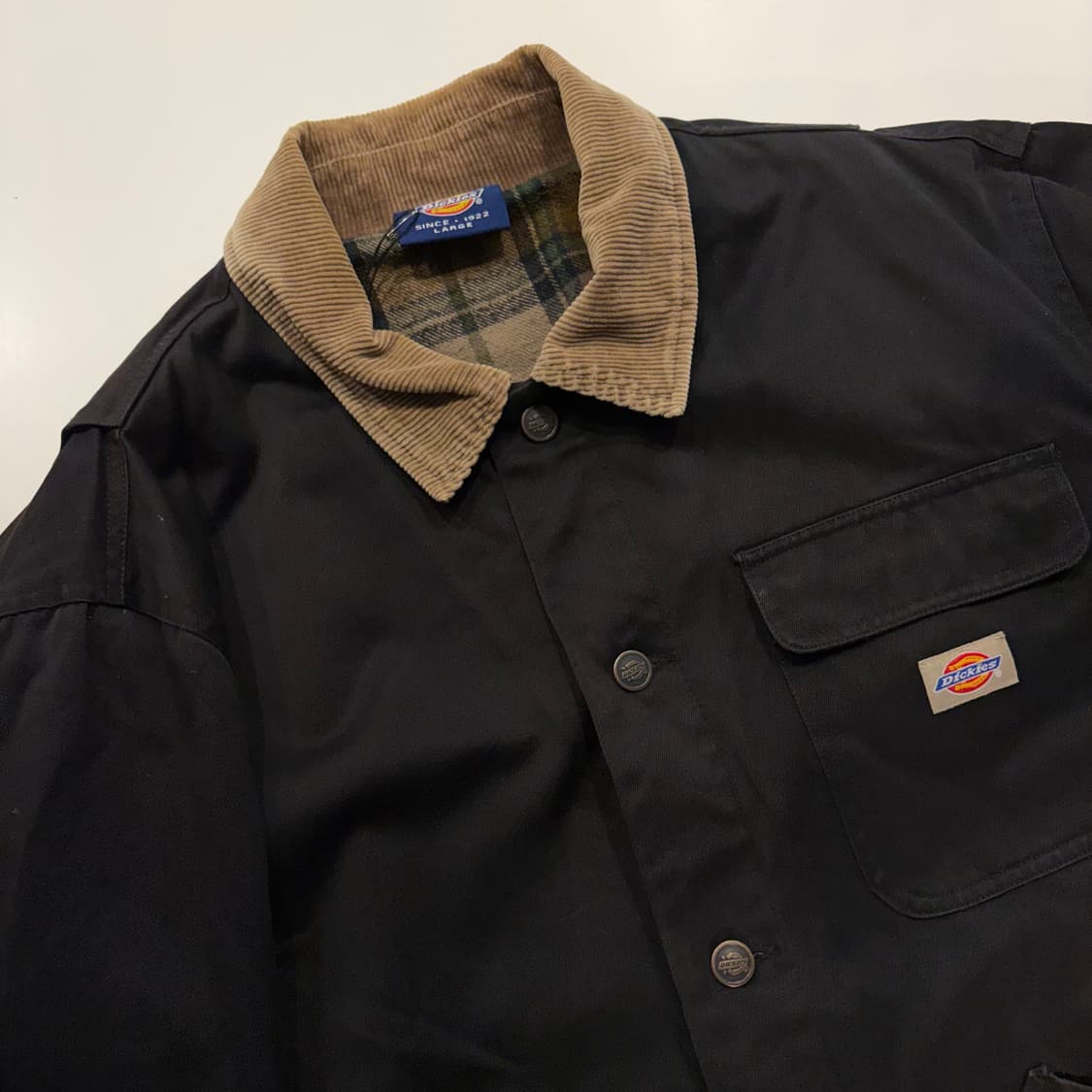 [L] 디키즈 코듀로이 카라 블랙 워크 자켓 D345 상품이미지3
